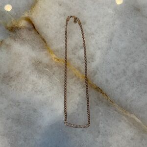 Michael Kors Rose Gold Necklace with Crystal Bar